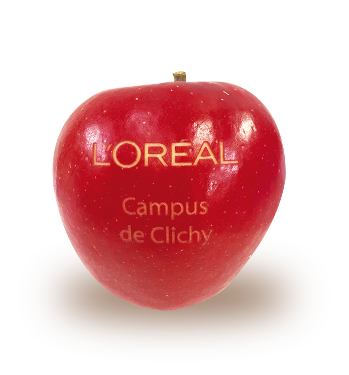 Gravure sur pomme L'Oréal 