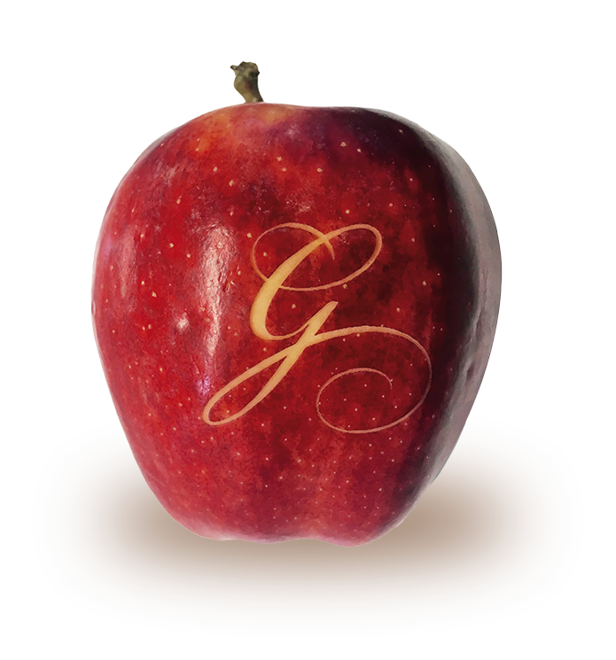 Gravure sur pomme G 